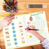 Kids Magic Practice Book Set of 4-Kids learning for Home and school with 10 refill pens